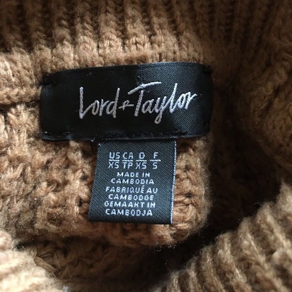 Lord & Taylor textured camel turtleneck sweater XS - Picture 5 of 7